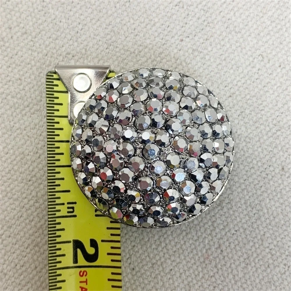 Silver XL Statement Rhinestone cluster domed stretch cocktail ring